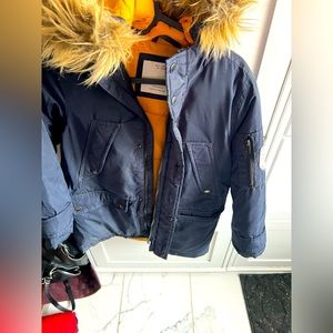 Bomber jacket with faux fur-youth